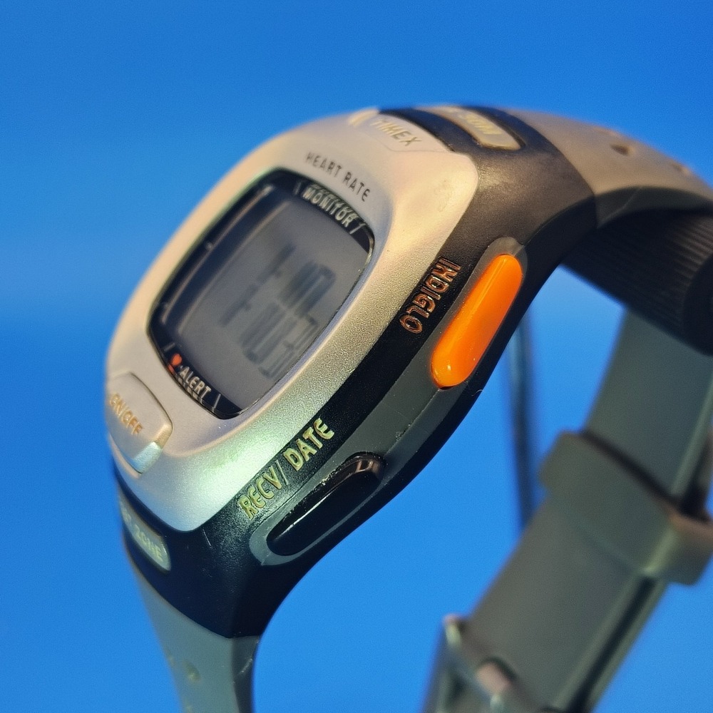 Vintage 2008 Timex Indiglo Heart Rate Monitor Trainer 46mm Women's Sport Watch - Picture 4 of 10